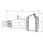 Prise femelle 3P+N+T 32A étanche IP44 ou IP67 IDE