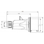 Prise mâle CEE 3P+N+T 16A étanche IP44 IDE