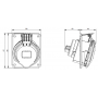 Prise femelle 3P+N+T 16A étanche IP44 à encastrer sur coffret IDE