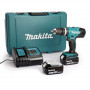 Perceuse visseuse 18V + 2 batteries Li-Ion 3Ah - en coffret MAKITA
