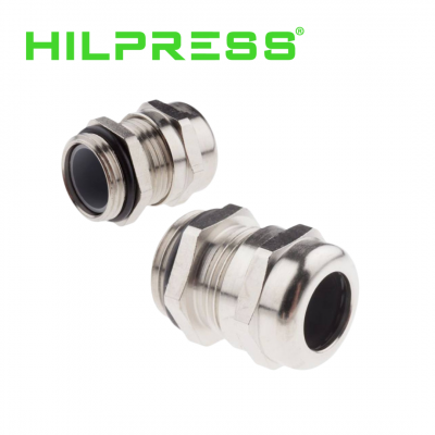Presse étoupe laiton ISO IP67 + contre écrou Ø5 à 44mm HILPRESS