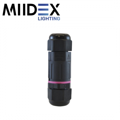 Connecteur étanche noir 3 fils 250V IP68 MIIDEX LIGHTING
