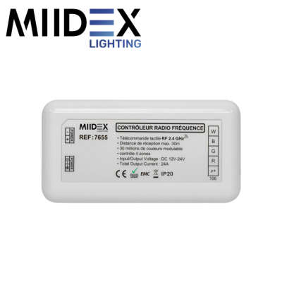 Contrôleur RGB + blanc pour bandeaux LED 12V/24V MIIDEX LIGHTING