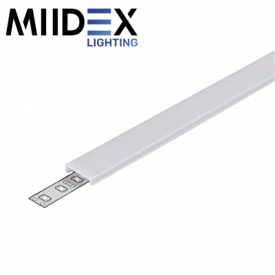 Diffuseur clip blanc pour profilé 15.4mm pour bandeaux LED - 1 mètre MIIDEX LIGHTING