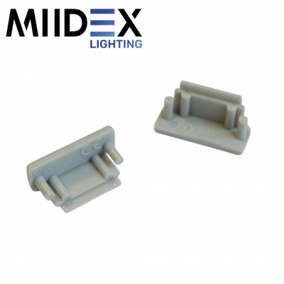 Embouts de fermeture gris pour profilés aluminium plats 10mm MIIDEX LIGHTING