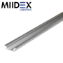 Profilé rainuré 1 mètre en aluminium brut pour bandeaux LED 14.4mm MIIDEX LIGHTING