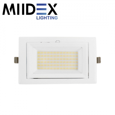 Projecteur LED rectangulaire inclinable blanc 32/38W MIIDEX LIGHTING