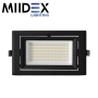 Projecteur LED rectangulaire inclinable noir 32/38W MIIDEX LIGHTING