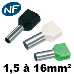 Embouts de câblage double pour fil souple de 1,5 à 50mm² Hilpress Embouts de câblage double pour fil souple de 1,5 à 50mm² Hilpress