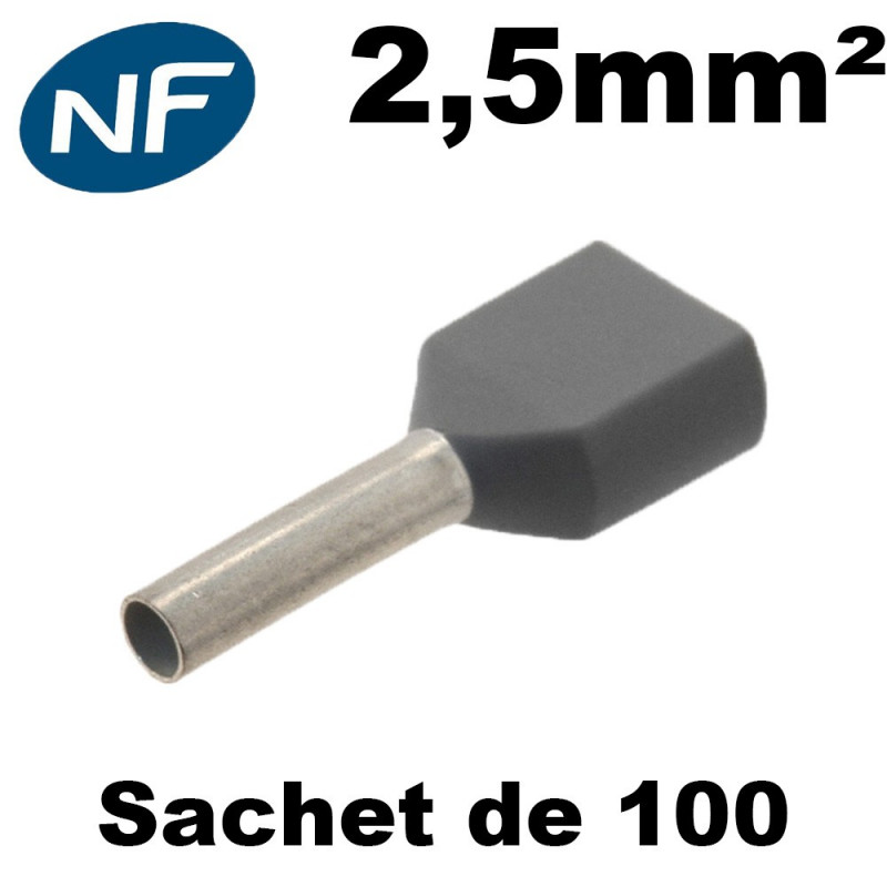Embouts de câblage double pour fil souple de 1,5 à 50mm² Hilpress Embouts de câblage double pour fil souple de 1,5 à 50mm² Hilpress