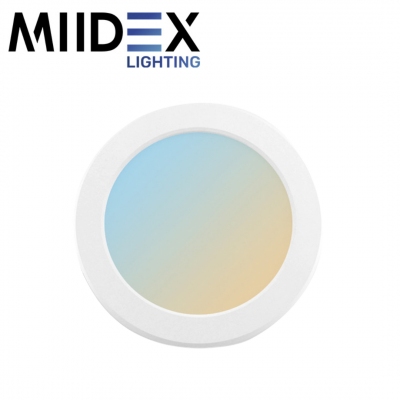 Downlight LED fixe rond blanc 12W Ø166mm - dimmable - réglable CCT - diamètre de perçage ajustable MIIDEX LIGHTING