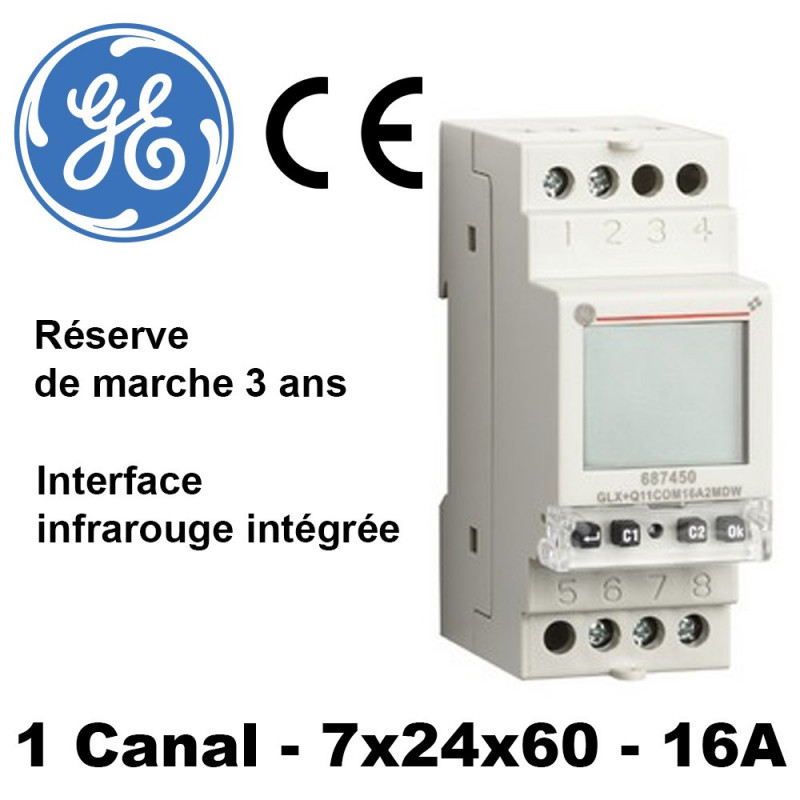 Horloge numérique GALAX Plus - interface infrarouge -3ans General Electric Horloge numérique GALAX Plus - interface infrarouge -3ans General Electric