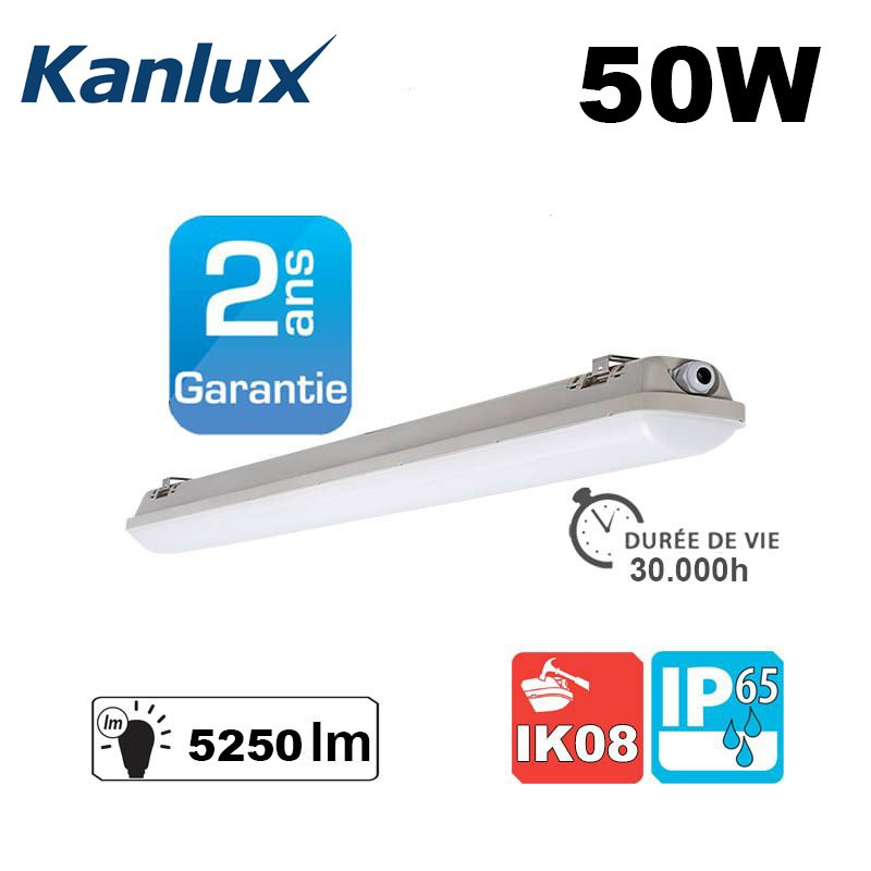 Réglette LED 50W 5250lm - Étanche IP65 (pour l'extérieur) Réglette LED 50W 5250lm - Étanche IP65 (pour l'extérieur)