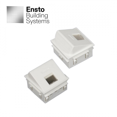 Plastron RJ45 simple avec volet de protection ENSTO