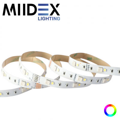 Ruban LED RGB + blanc 5 mètres 60LED 9W 24V IP20 MIIDEX LIGHTING