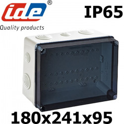 Boite de dérivation IP65 avec couvercle transparent et tétine passe câble IDE