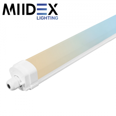 Réglette LED DANUBE CCT 35W 5000-5250lm 3000-6000K étanche IP65 MIIDEX LIGHTING