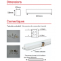 Réglette LED DANUBE 18W 2700lm 4000K étanche IP65 MIIDEX LIGHTING