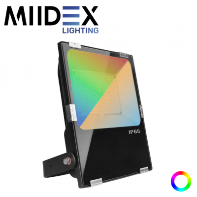 Projecteur LED ARCHEO extérieur RGB + blanc 50W CCT étanche IP65 MIIDEX LIGHTING