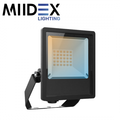 Projecteur LED LUMOS LITE extérieur noir 10W CCT étanche IP65 MIIDEX LIGHTING
