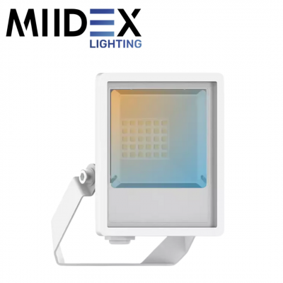 Projecteur LED LUMOS LITE extérieur blanc 10W CCT étanche IP65 MIIDEX LIGHTING