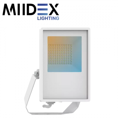Projecteur LED LUMOS LITE extérieur blanc 30W CCT étanche IP65 MIIDEX LIGHTING
