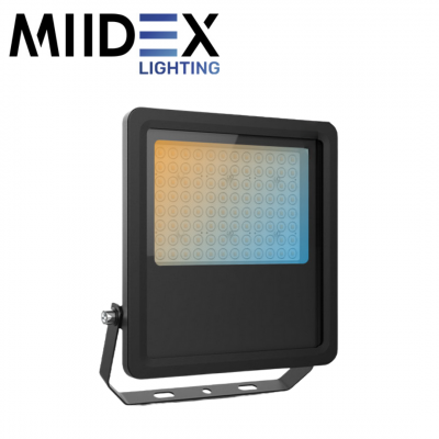 Projecteur LED LUMOS PRO extérieur noir 70W CCT étanche IP65 MIIDEX LIGHTING