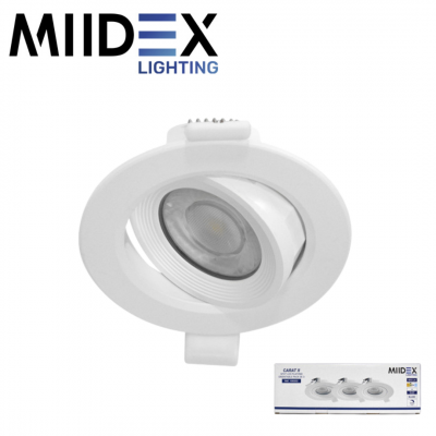 Pack de 3 spot LED CARAT II orientable dimmable 5W 3000K étanche IP20 MIIDEX LIGHTING