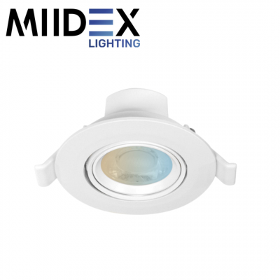 Spot LED CARAT II orientable et inclinable - CCT 7W étanche IP20 MIIDEX LIGHTING