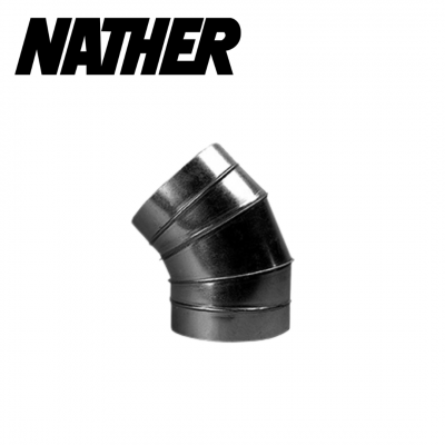 Coude embouti à 45° en acier galvanisé NATHER