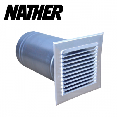 Kit de prise/rejet d'air de façade avec grille à auvent GAAS Ø125 à 200mm NATHER