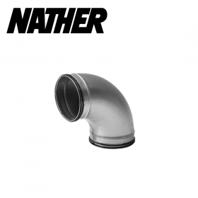 Coude embouti à 90° en acier galvanisé avec joint Safe Ø76mm spécial LFPE NATHER