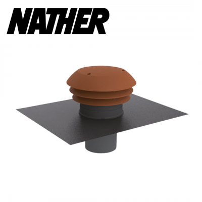 Sortie de toiture CARA en plastique de couleur tuile Ø160mm NATHER