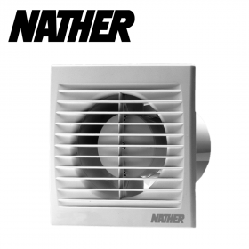 Aérateur hélicoïde axial silencieux avec clapet anti-retour et minuterie réglable Ø100mm NATHER
