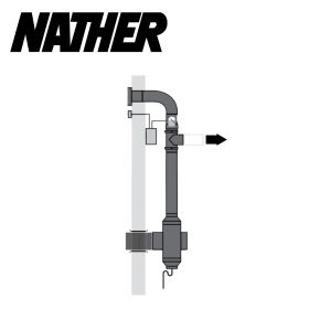 Ensemble complet de régulation entre prise d'air du collecteur et air extérieur NATHER
