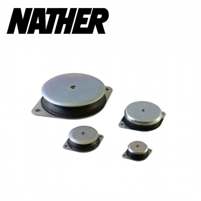 Lot de 4 plots antivibratiles pour tout type de caisson - charge maximum de 7kg NATHER