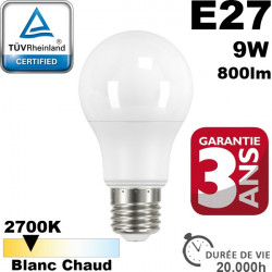 Ampoule LED E27 IQ-LED 9W 800lm 2700K 20,000h