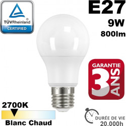 Ampoule LED E27 IQ-LED 9W 800lm 2700K 20,000h Ampoule LED E27 IQ-LED 9W 800lm 2700K 20,000h
