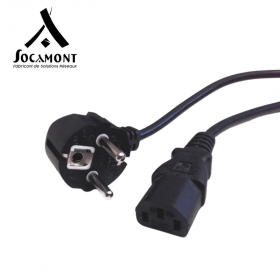 Cordon d'alimentation noir prise mâle Schuko CEE 7 vers femelle C13 10A SOCAMONT