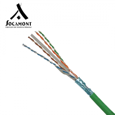 Câble réseau en cuivre CAT6 FUTP - paires 1x4 - couronne de 90 mètres SOCAMONT