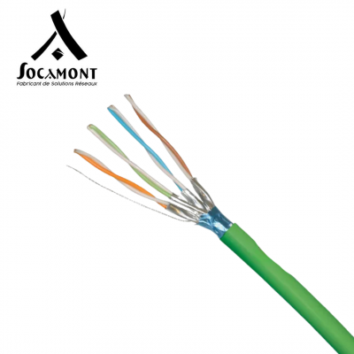 Câble réseau en cuivre CAT6A FUTP - paires 1x4 - touret box 305 mètres SOCAMONT
