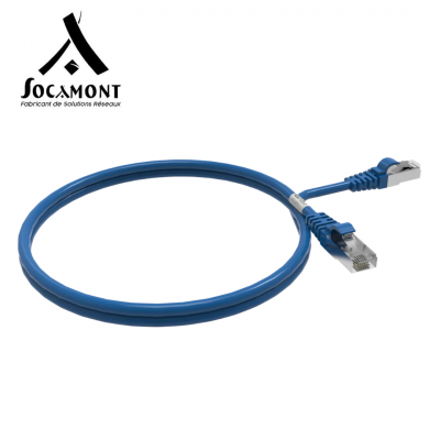 Cordon RJ45 CAT6A surmoulé FTP LSOH - 1 mètre SOCAMONT