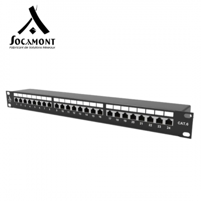 Panneau de brassage FTP CAT6 19 pouces 24 ports type 110 1U SOCAMONT