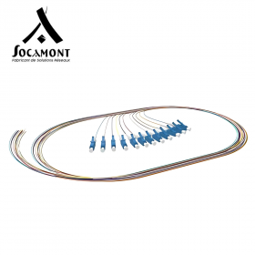 Lot de 12 pigtails monomodes (OS1/2, 9/125 µm) - connectique LC - 1 mètre SOCAMONT