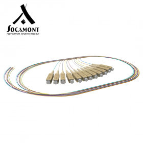 Lot de 12 pigtails multimodes OM3 (50/125 µm) - connectique SC - 1 mètre SOCAMONT