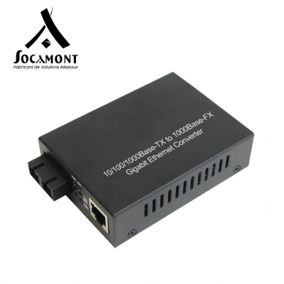 Convertisseur de média Gigabit Ethernet 10/100/1000 multimode 1300nm 2km SOCAMONT