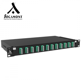 Tiroir optique 19 pouces aqua multimode - 12 connecteurs LC quad OM3/OM4 SOCAMONT