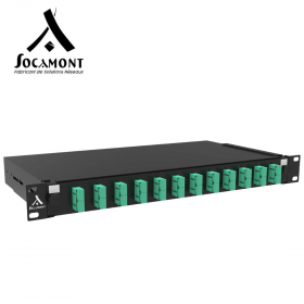 Tiroir optique 19 pouces aqua multimode - 12 connecteurs SC duplex OM3/OM4 SOCAMONT