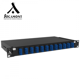 Tiroir optique 19 pouces bleu monomode - 12 connecteurs SC duplex SOCAMONT