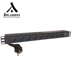 Bandeau PDU 19 pouces 1U 9 prises françaises avec voyant lumineux SOCAMONT
